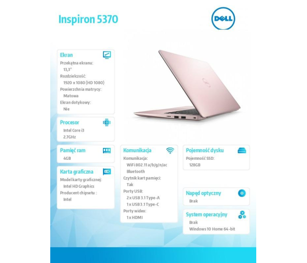 Dell Inspiron 5370 i3-7130U/4GB/128GB SSD/Intel HD Graphics/13.3' - 1381119 - zdjęcie 2